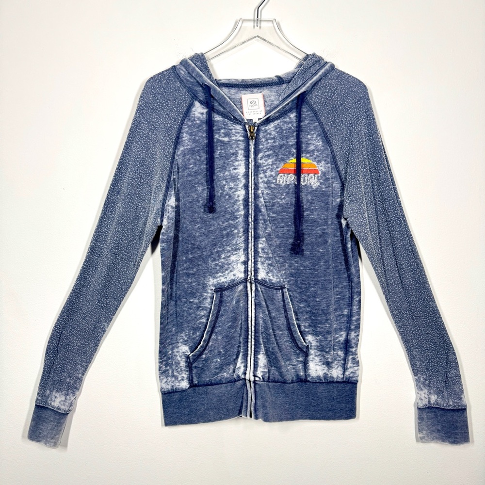 Ripcurl Women’s Size Large Zip Up Hoodie Jacket Vintage Vibe with Slub Arms